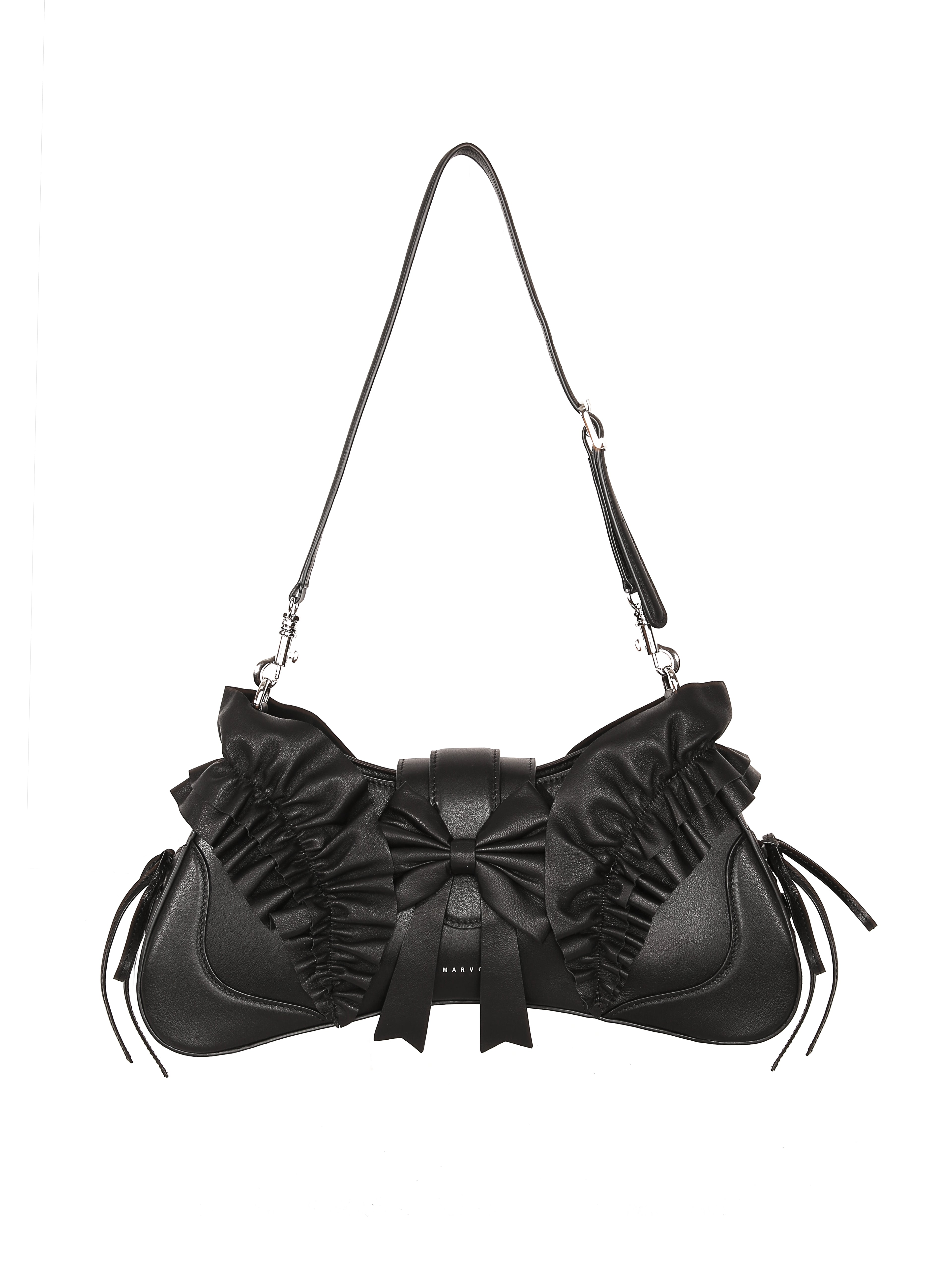 Marvos Dark Coquette Bow Hobo Bag