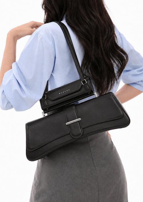 Marvos Rebel Chic East-West Leather Shoulder Bag